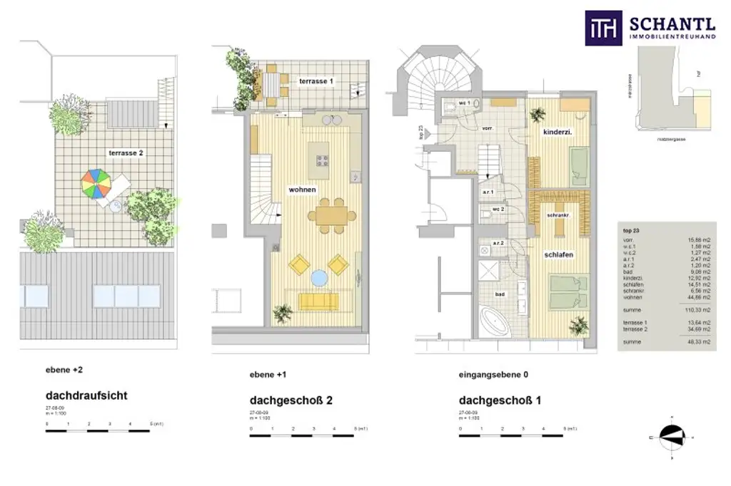 Grundriss Top 23, schematische Darstellung