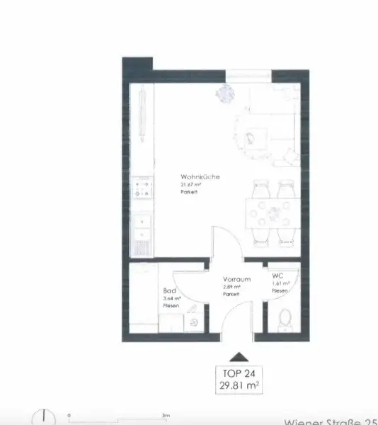 Sonnige Wohnung- Nähe Zentrum und dem Bahnhof- in nur 16 Minuten mit der S-Bahn zur U6 Wien Meidling