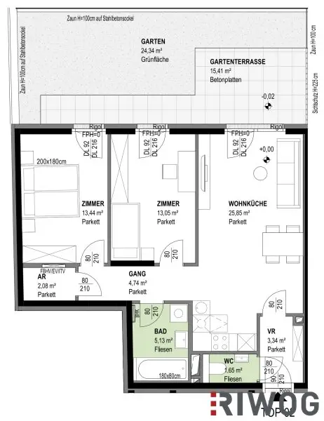ERSTBEZUG | Komplett hofseitige Gartenwohnung | Fernwärme | TG-Stellplatz optional | Nachhaltiges Wohnbauprojekt