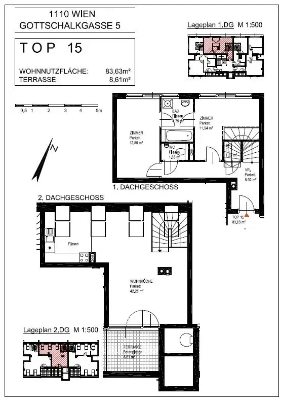 3-Zimmer-Maisonette mit Dachterrasse - direkt beim Enkplatz