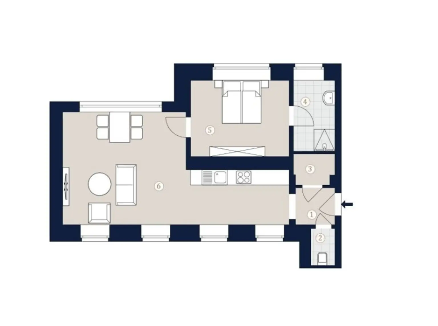 Wunderschöne und generalsanierte 2- Zimmer Altbauwohnung in Top Lage!!!