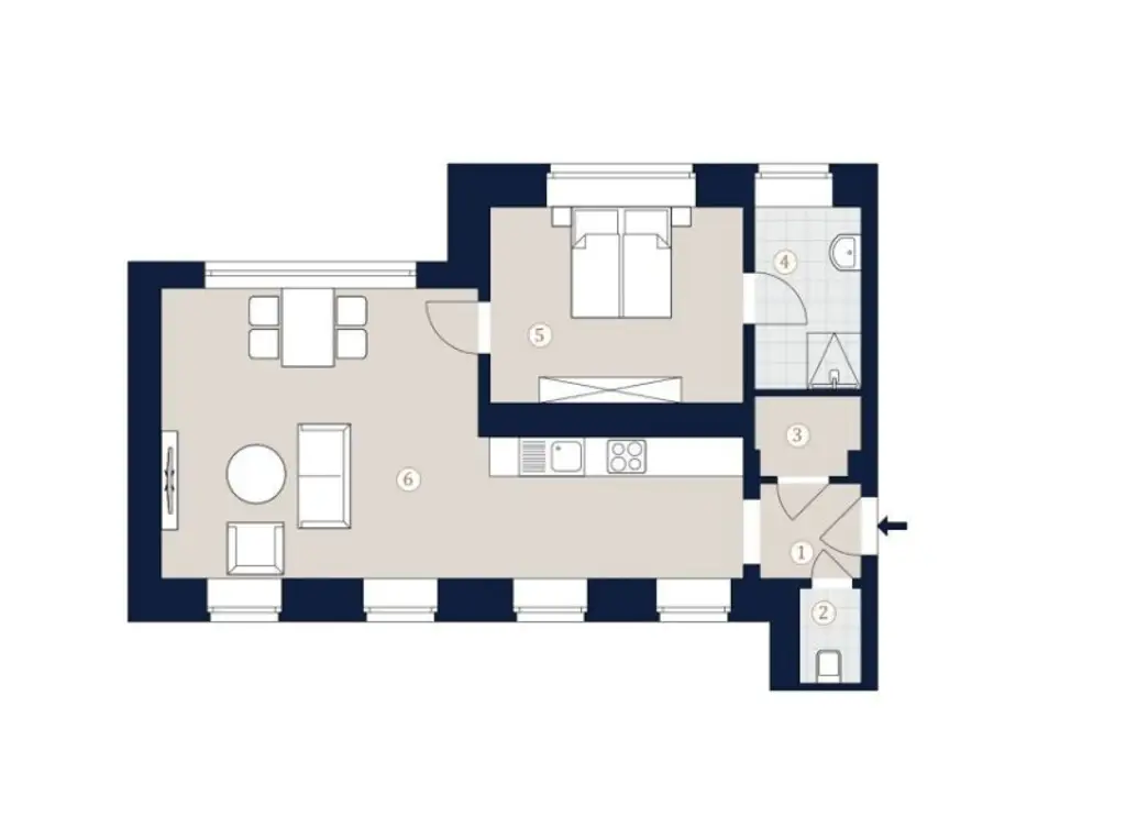 Wunderschöne und generalsanierte 2- Zimmer Altbauwohnung in Top Lage!!!