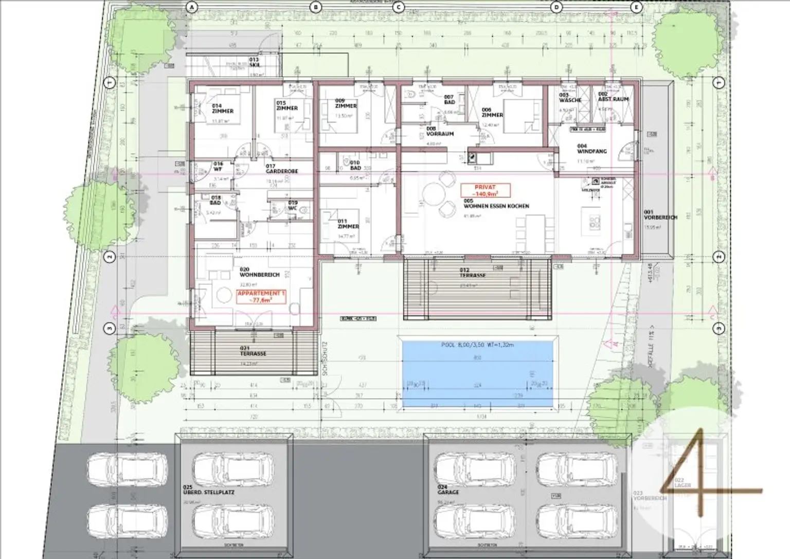 5 Green House Appartements - Wohnungspaket – direkt am Skilift Nassfeld - top Rendite - grüner Panoramablick - 28 PV-Panele - Stellplätze