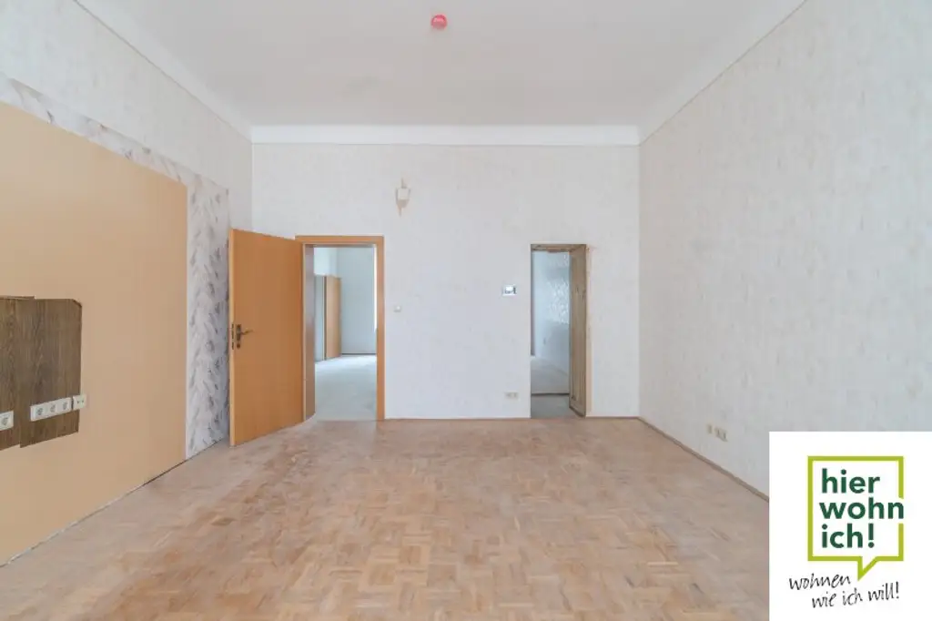 Sanierungsbedürftig helle 2 Zi Altbauwohnung im Karmeliterviertel
