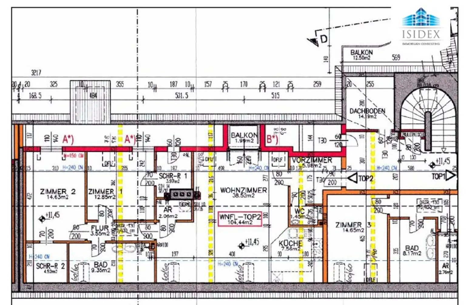 Dachgeschosswohnung im Herzen der Kurstadt Baden