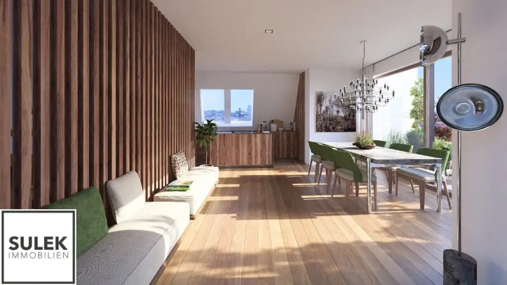 Einzigartige 105 m² große Dachgeschoss Wohnung mit Fernblick // zentrale Lage 1040 // Planstudie DG Ausbau