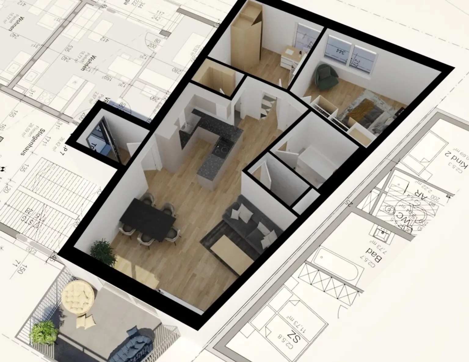 Neubau - 3 Zimmer Wohnung mit Balkon - Wels