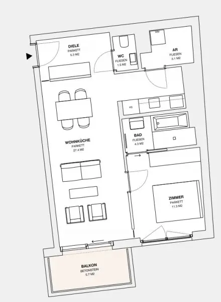 ++MOLLARD 50++ fantastische 2-Zimmer-Wohnung mitten im Herzen der Stadt (1/20)