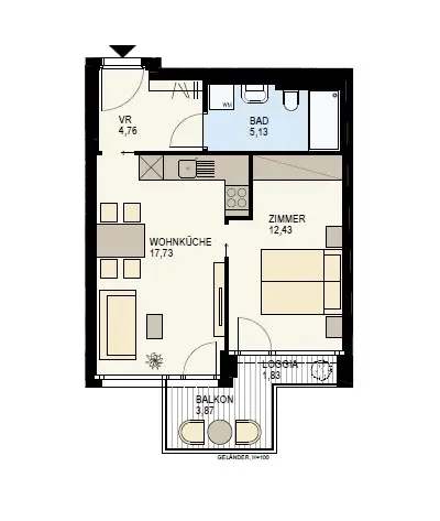 2 ZIMMER MIT BALKON - ERSTBEZUG BEIM DONAUKANAL