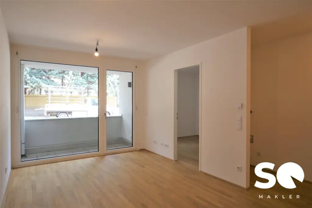 # SQ - TOP INVESTMENT - NEUBAUWOHNUNG - 2 ZIMMER im EG MIT LOGGIA - BEFRISTET VERMIETET BIS 28.02.2026 - TOP 22 - NETTO RENDITE ca. 3,5%