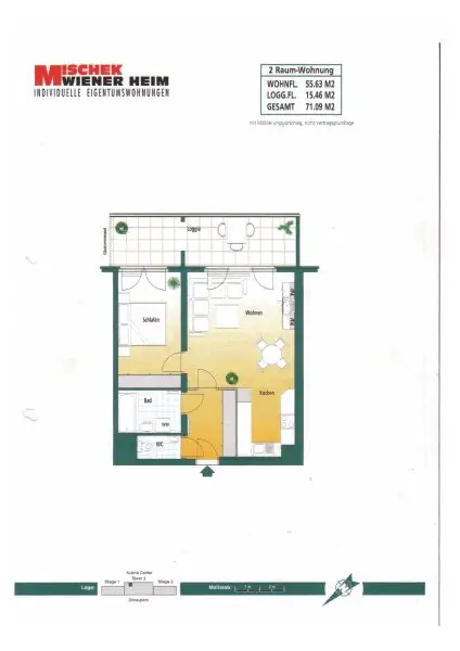 2-Zimmer-Wohnung mit atemberaubendem Wien-Panorama im Mischek Tower