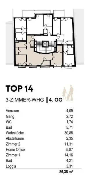 ++NEU++ Einzigartige 3-Zimmer-Wohnung in bester Lage mit Loggia, Top 14