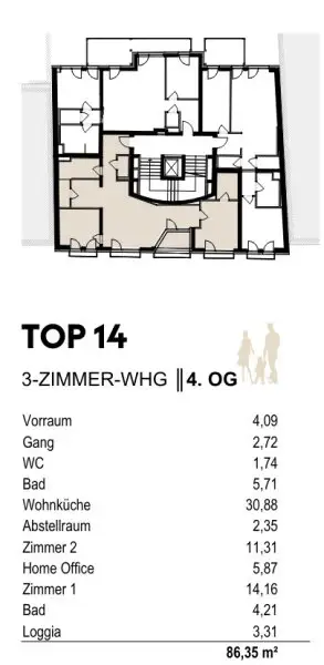 ++NEU++ Einzigartige 3-Zimmer-Wohnung in bester Lage mit Loggia, Top 14