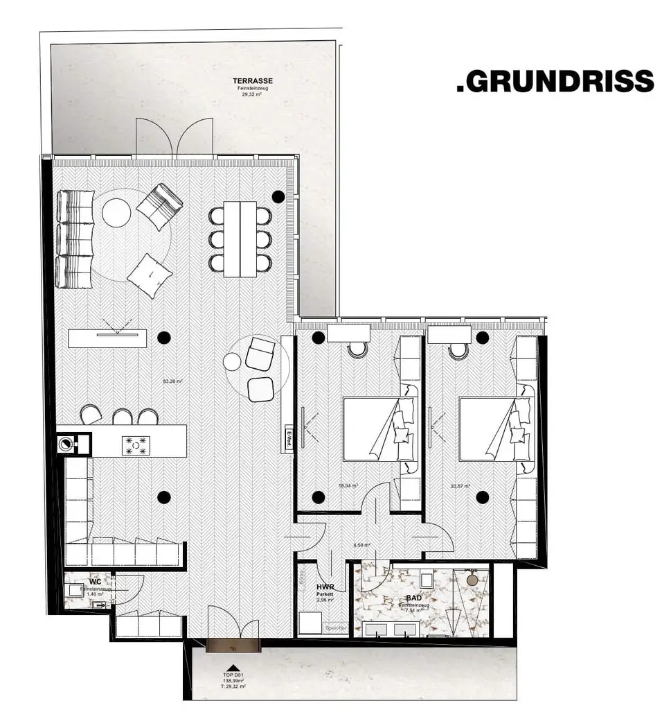 Stilvoll Wohnen mit Terrassen in luftigen Höhen: Prestige-Lage Ringstraße