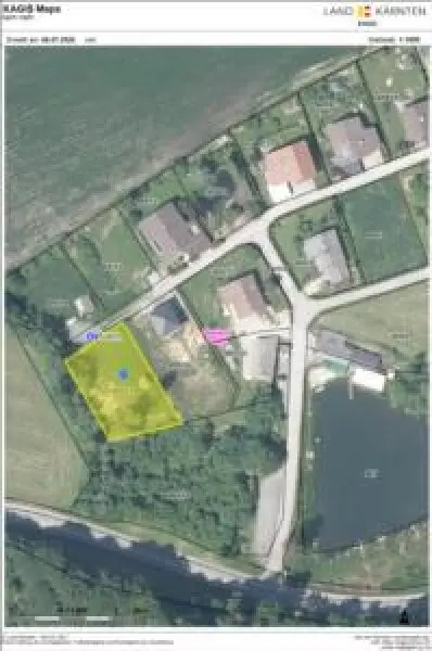 ebenes Baugrundstück  1159 m² -  Alt Ossiach  - ohne Bauverpflichtung - Mit weißer Gartenhütte  : )