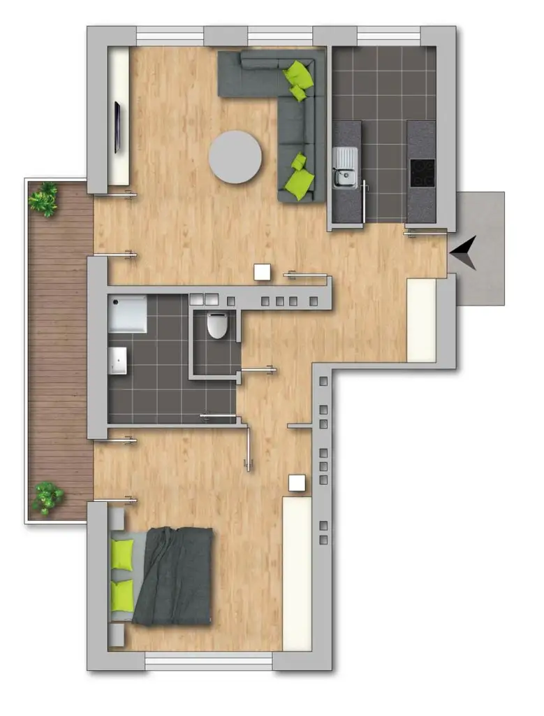 Zentrale 2-Zimmer-Wohnung mit Balkon und Altstadt-Panorama