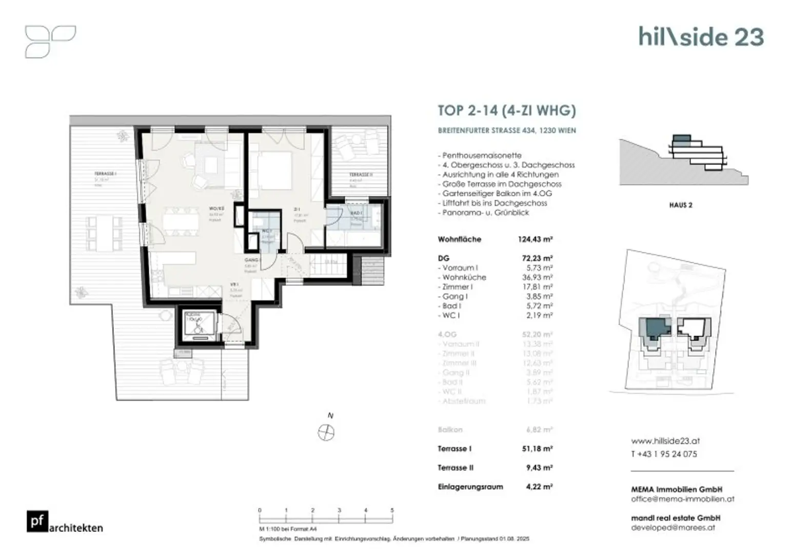 Außergewöhnliche Maisonette mit 4 Zimmer und 2 Dachterrasse zu verkaufen!