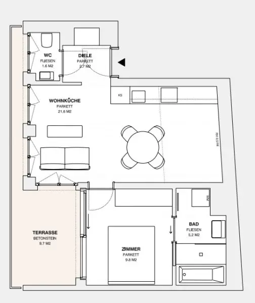 ++MOLLARD 50++ perfekte 2-Zimmer-Wohnung mitten im Herzen der Stadt (3/10)