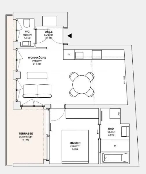 ++MOLLARD 50++ perfekte 2-Zimmer-Wohnung mitten im Herzen der Stadt (3/10)