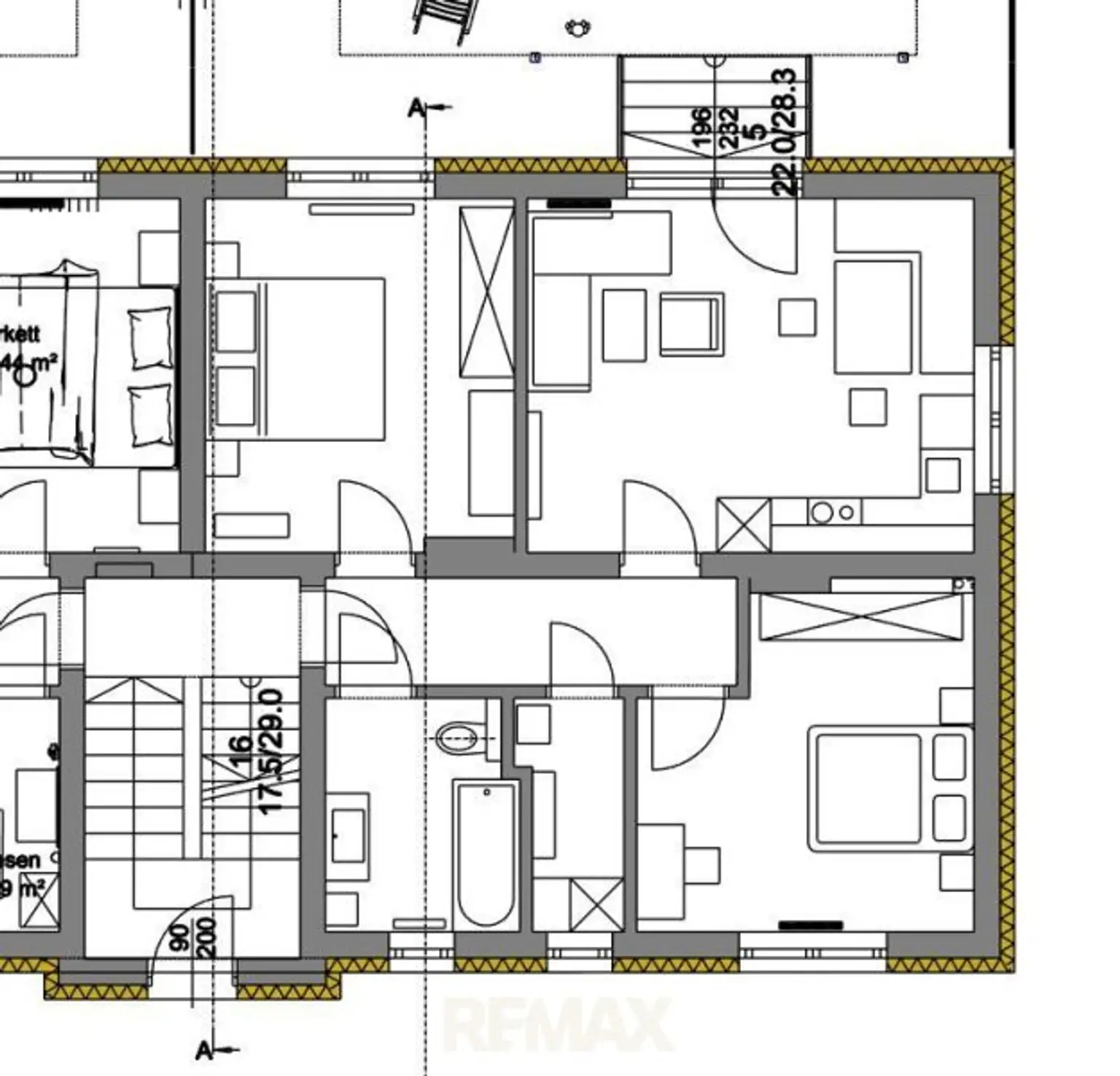 Grundriss Variante 2 Zimmer