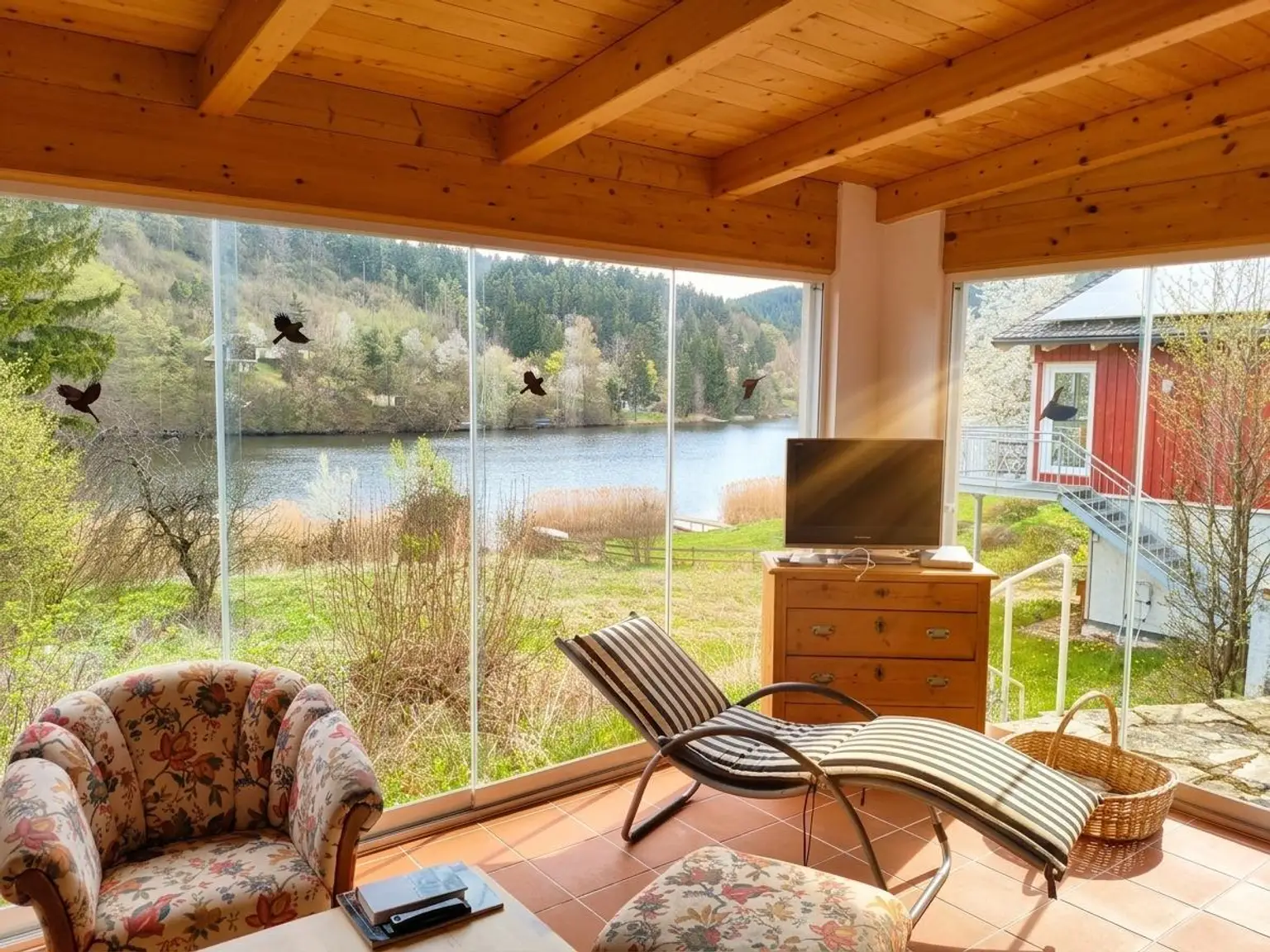 Loggia mit Ausblick zum Stausse