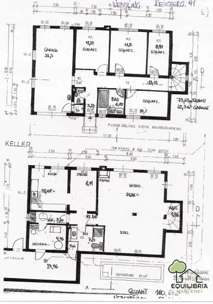 5 Zimmer, ca. 238m² Wohnfläche in Mietvilla in Weidling