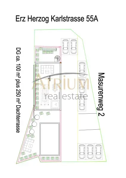 Unverbaubarer Blick auf die Skyline der alten Donau - 1.284m² Nutzfläche und 250m² Dachterrasse.
