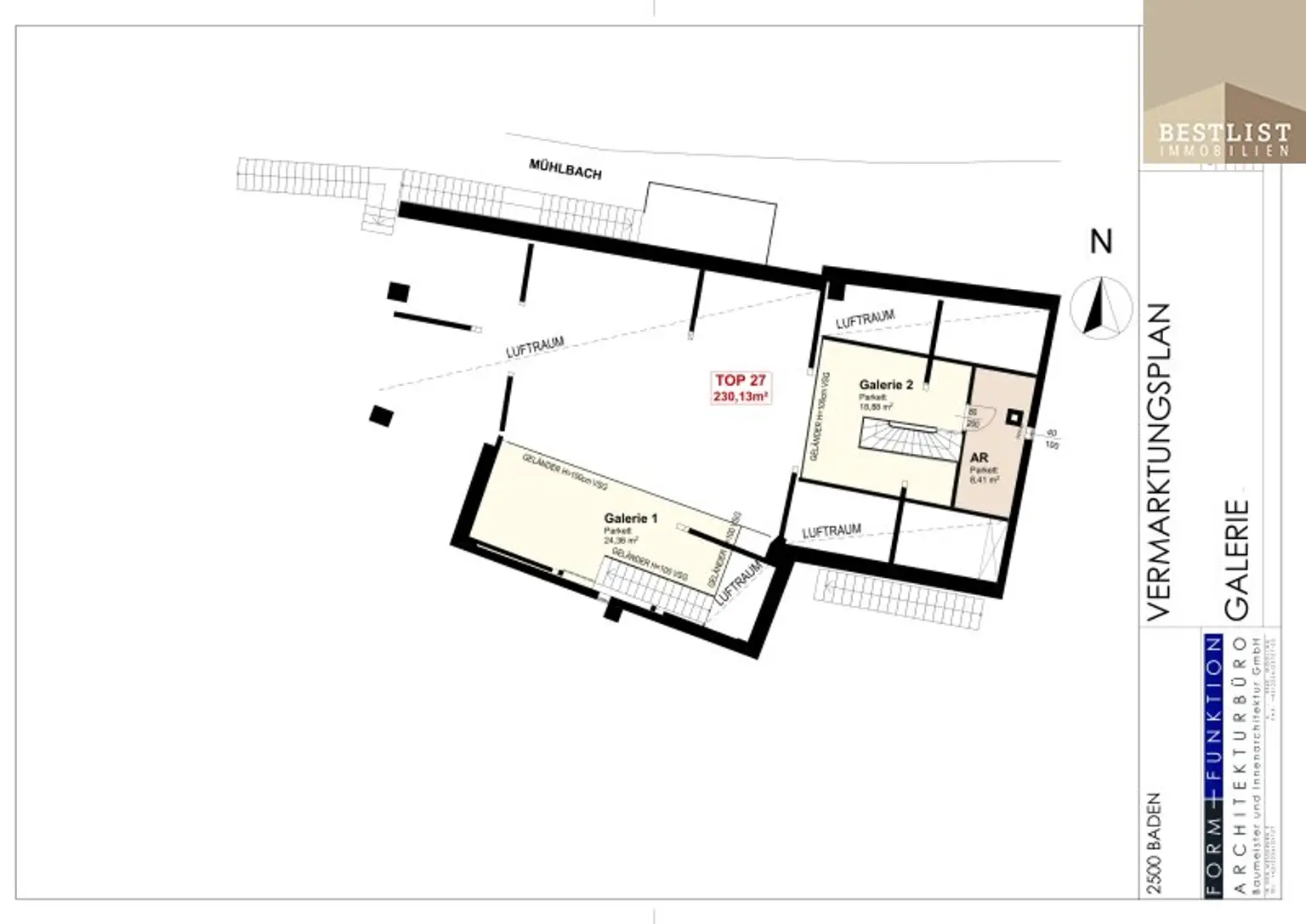 Dachgeschoss-Luxusapartment im Zentrum Baden