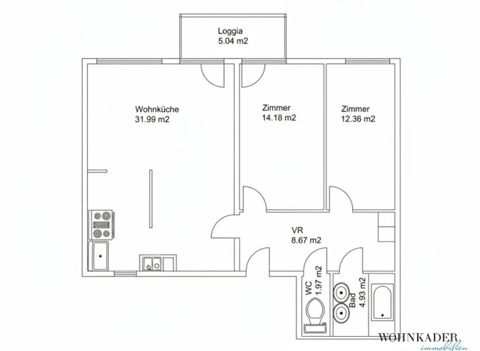 Moderne 3-Zimmer-Wohnung mit Loggia zum ruhigen Innenhof – Nähe Karmelitermarkt