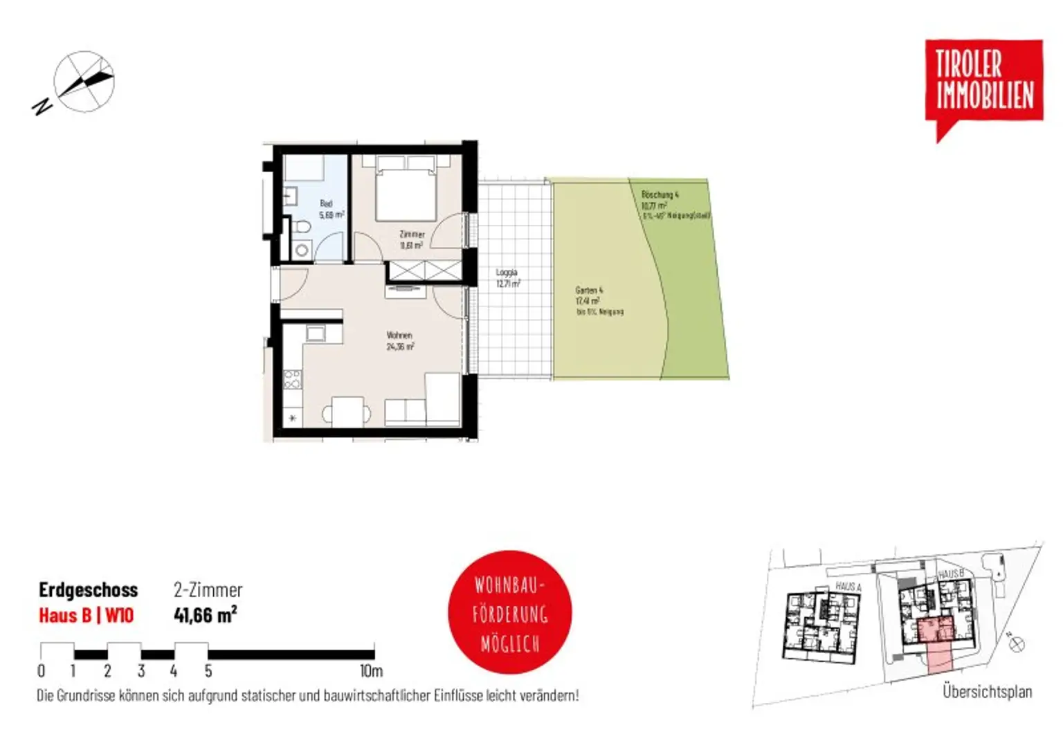 WOHNBAUGEFÖRDERT: 2-Zimmer-Gartenwohnung in Oetz