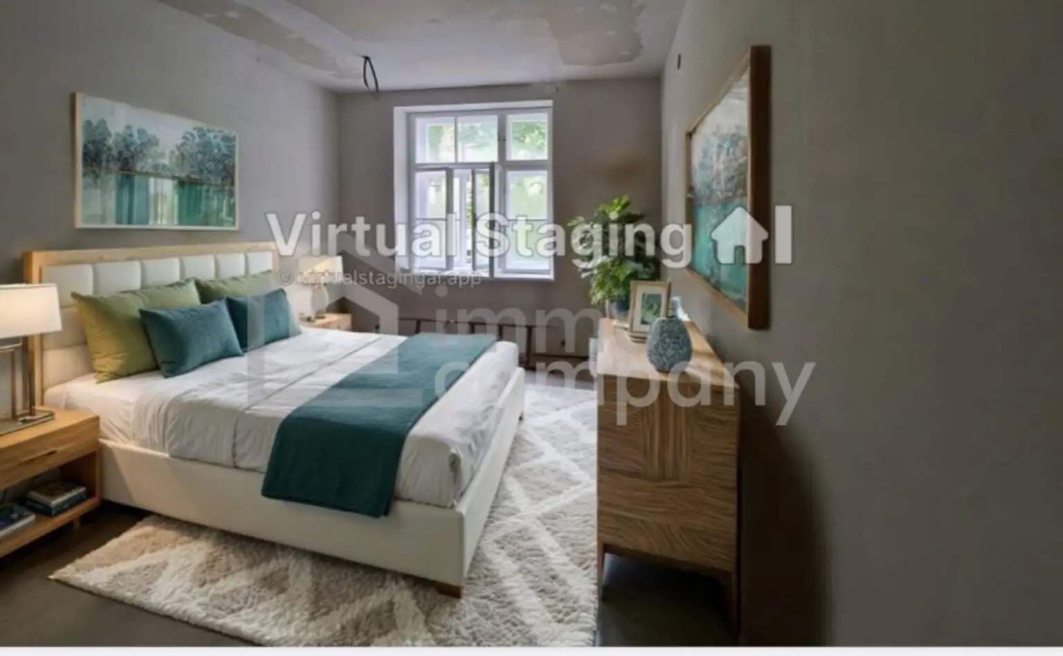 Schöne zweistöckige Wohnung mit Blick auf den Garten.