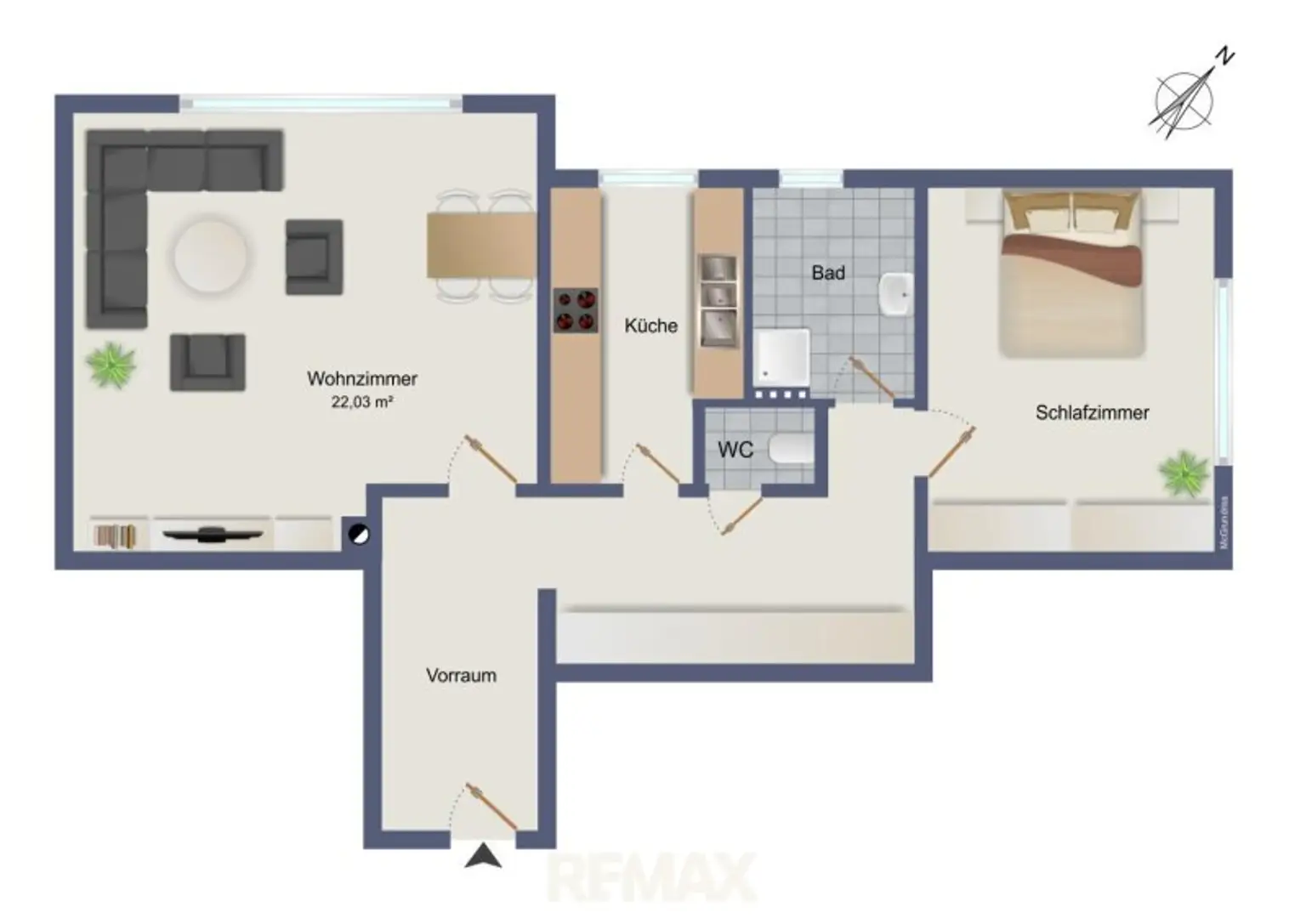 Schematischer Grundriss