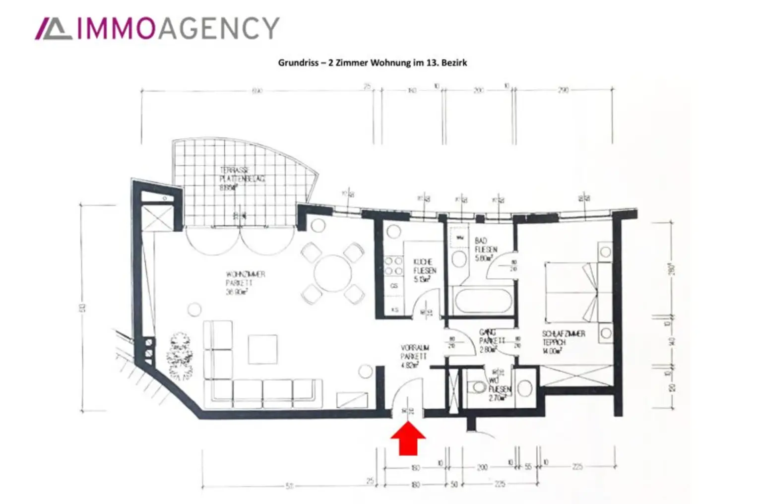 Althietzing - Hochwertige Ausstattung und Terrasse in bester Lage des 13. Bezirks - Grünruhe-Lage - Garagenstellplatz möglich