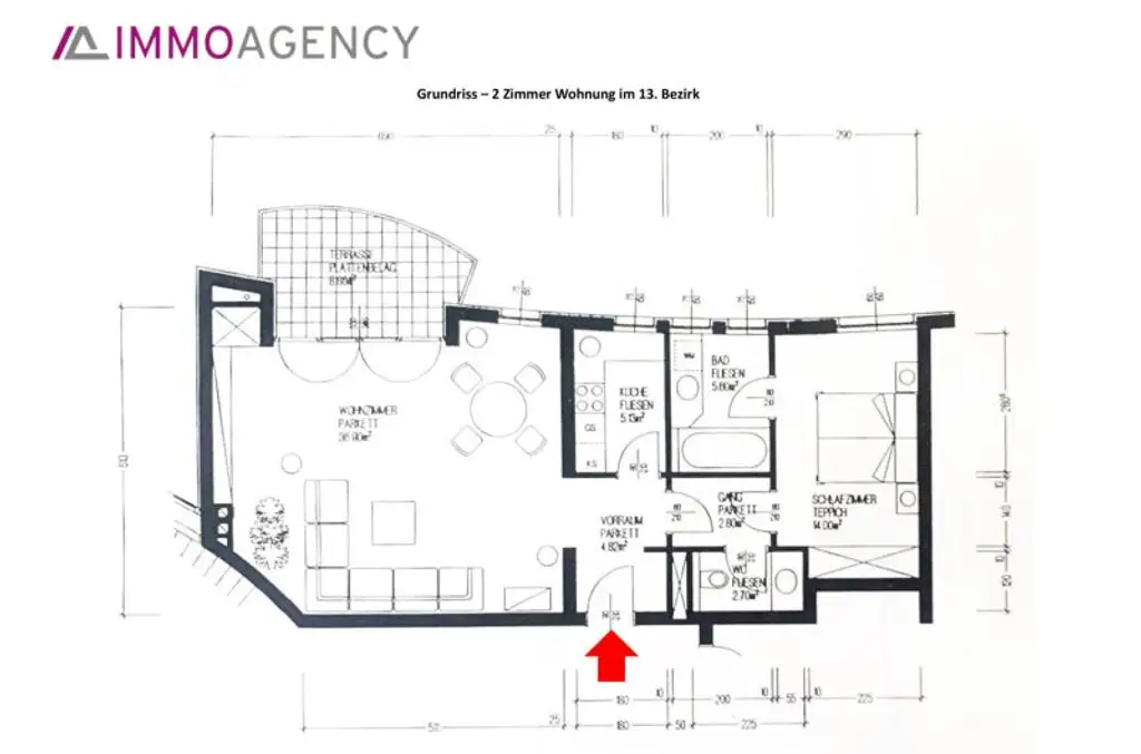 Althietzing - Hochwertige Ausstattung und Terrasse in bester Lage des 13. Bezirks - Grünruhe-Lage - Garagenstellplatz möglich