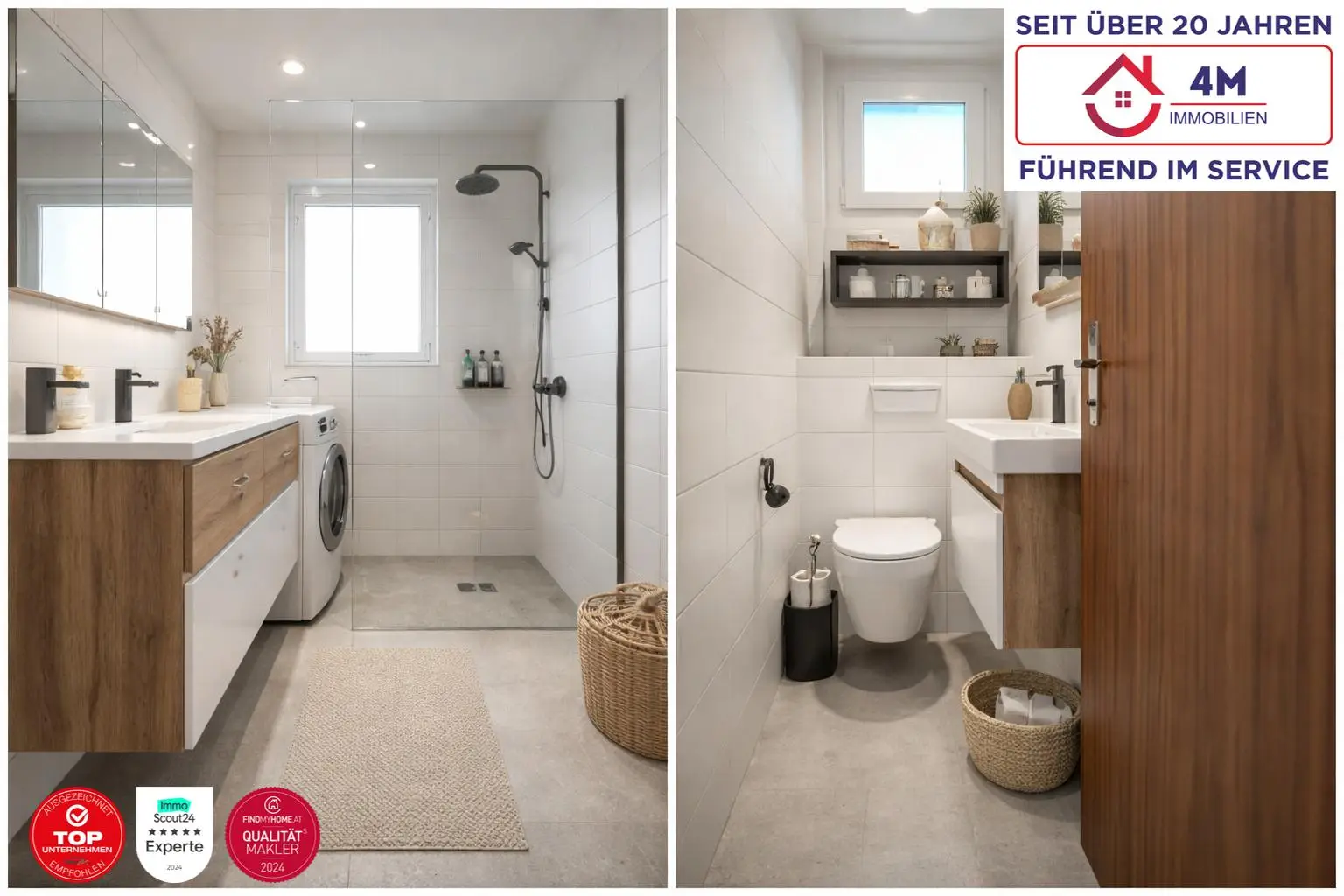 Badezimmer und WC Staged