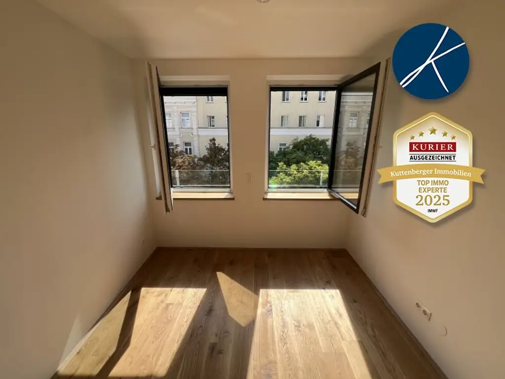 *Superprojekt: "Über den Baumwipfeln" Top 43  Erstklassige 3-Zimmer Wohnung mit Blick auf die Kastanienbäume + Balkon