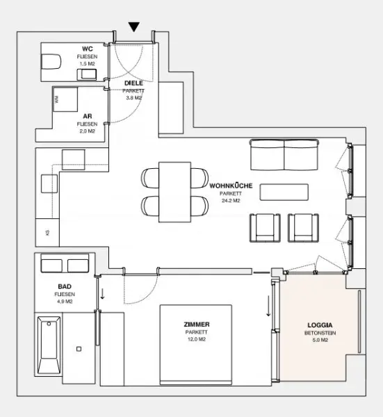 ++MOLLARD 50++ stilvolle 2-Zimmer-Wohnung mitten im Herzen der Stadt