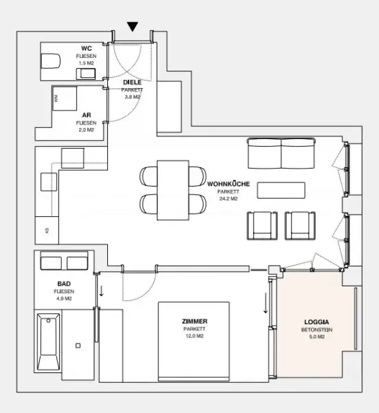 ++MOLLARD 50++ stilvolle 2-Zimmer-Wohnung mitten im Herzen der Stadt