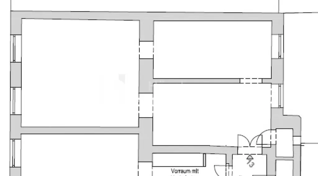 Grundrissausschnitt Top 13 – historische Planunterlage