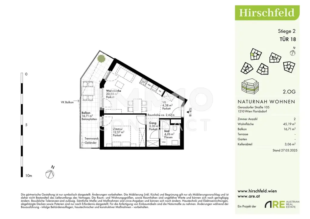 Investieren statt träumen! - 2 Zimmer Erstbezug und provisionsfrei - Gerasdorfer Straße