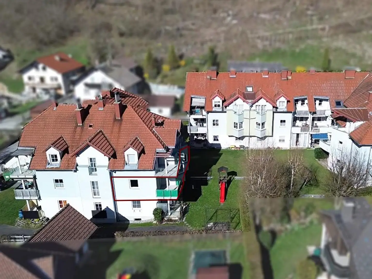 Aussenansicht - Wohnung markiert