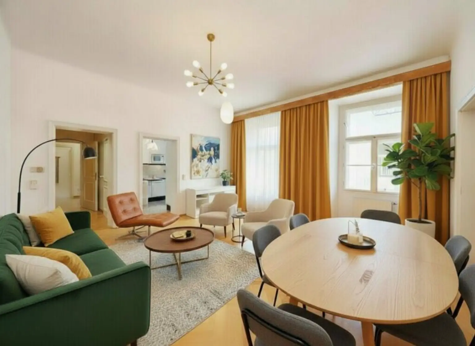 Wohnzimmer (mittels KI möbliert)