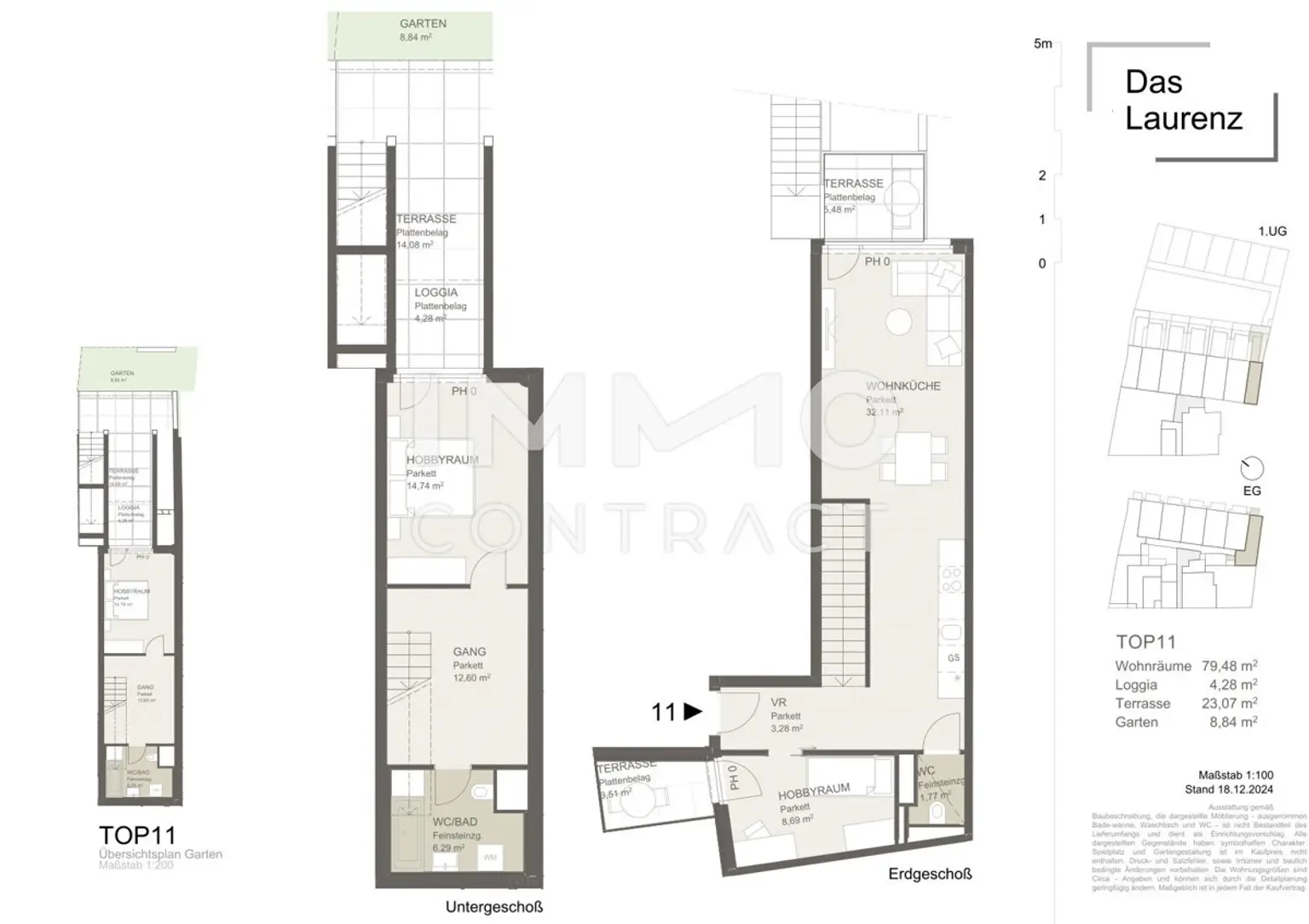 =LAURENZ= Gartenwohnung  3 Zimmer Wohnung mit Weitblick! ERSTBEZUG U3