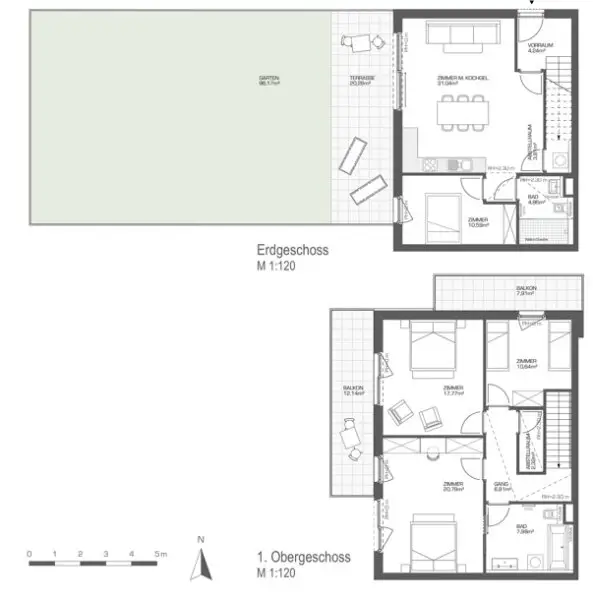 Helle 121 m² Eigentumswohnung – Erstbezug mit Garten, Balkon & Terrasse