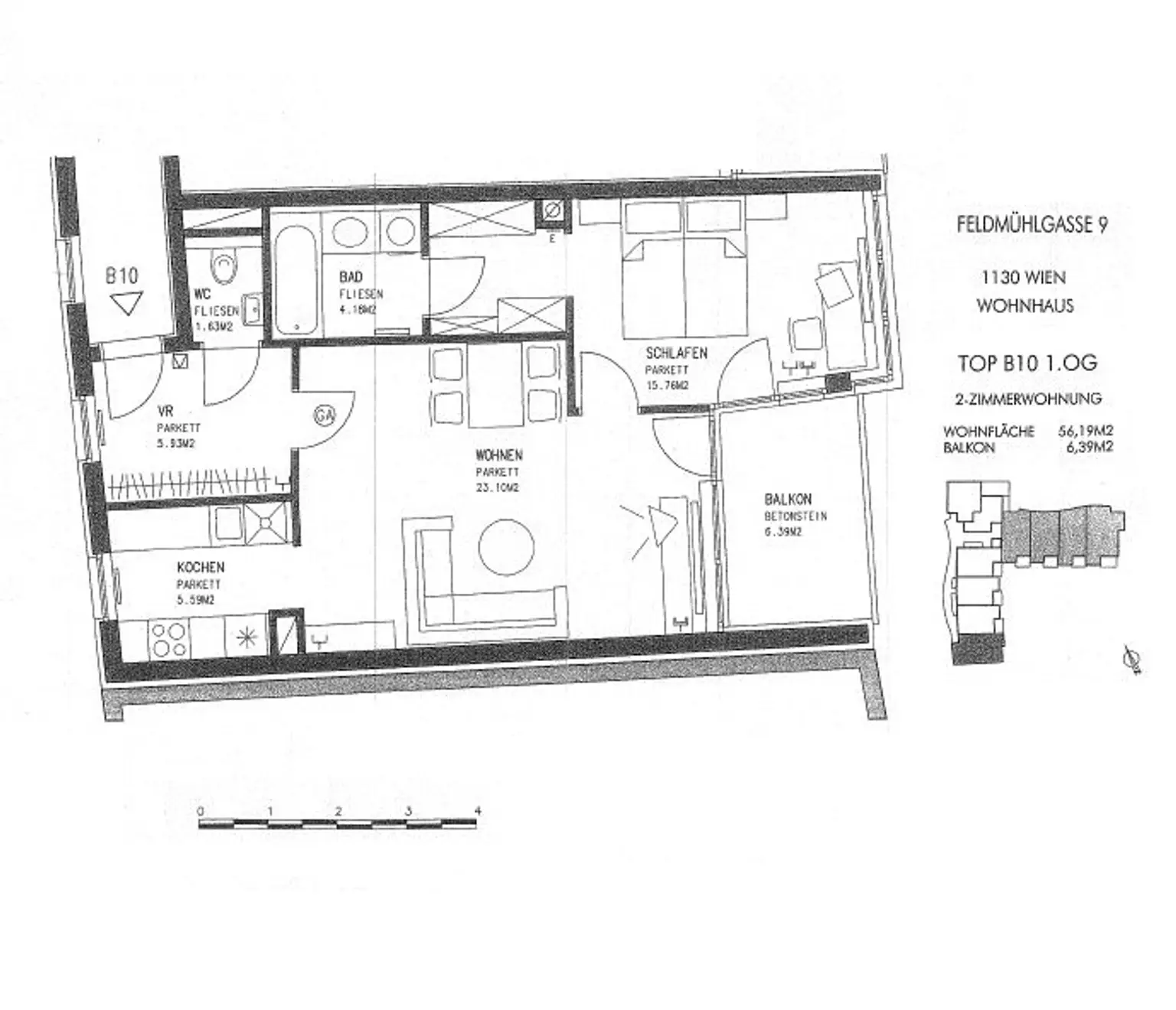 2-Zimmer-Wohnung mit Balkon und herrlichem Blick ins Grüne - Hietzinger Hauptstraße ums Eck