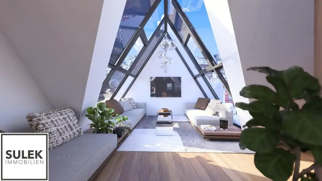 Einzigartige 105 m² große Dachgeschoss Wohnung mit Fernblick // zentrale Lage 1040 // Planstudie DG Ausbau