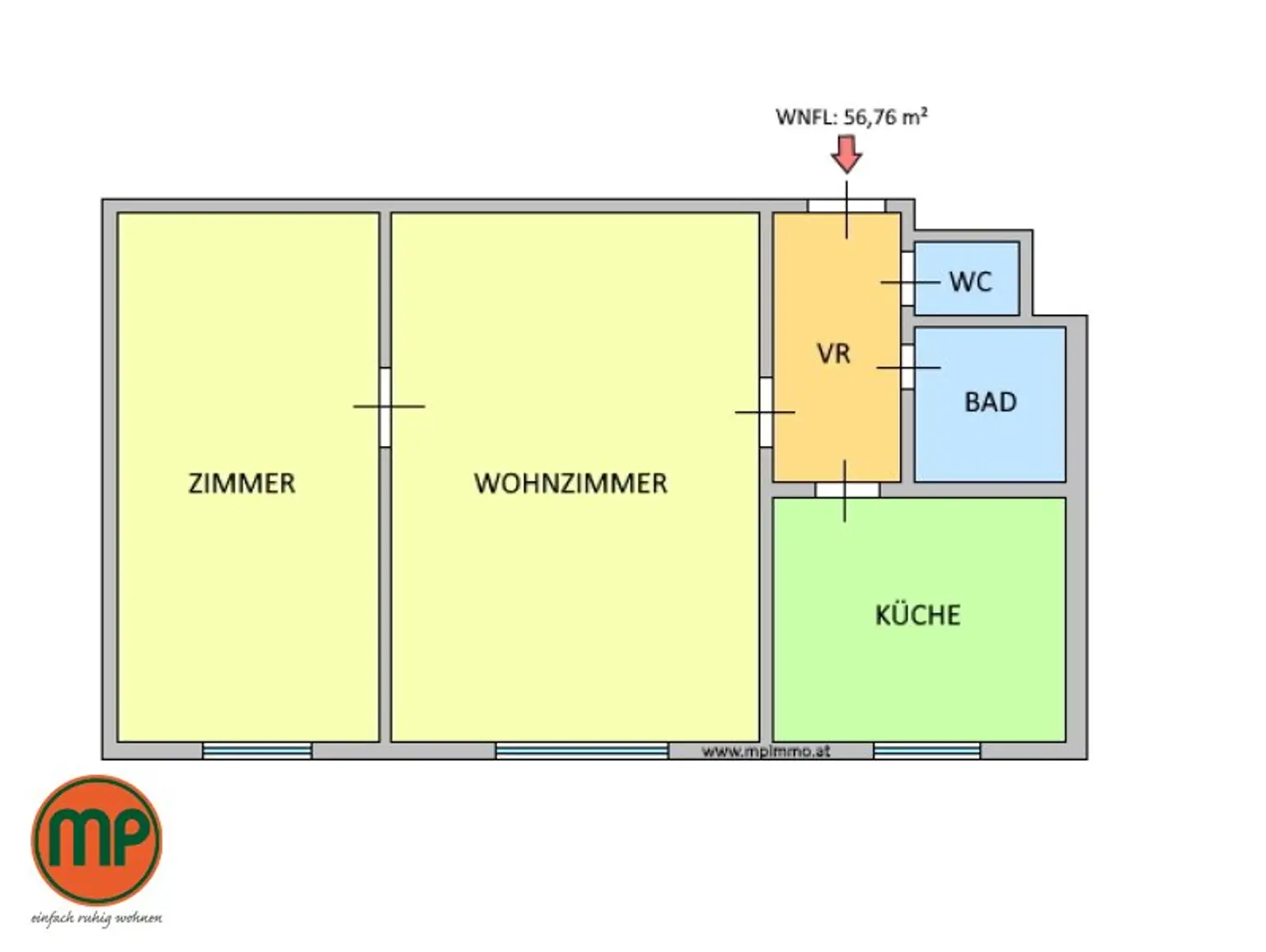 moderne 2 Zimmerwohnung in Floridsdorf - bezugsfertig und hell
