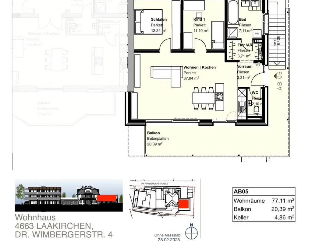 Schöne 3-Zimmer-Whg mit großem Balkon - Neubauprojekt in Laakirchen
