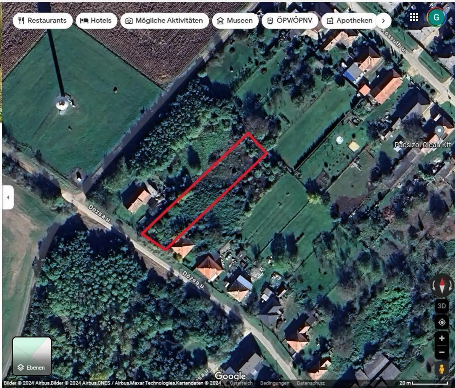 Grundstück Vaszar Lage