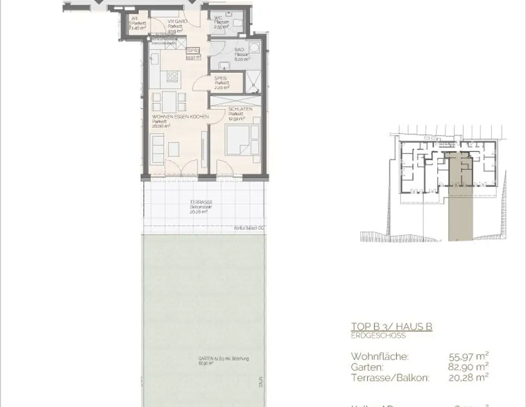 NEU in Perwang am Grabensee: 2 - Zimmerwohnung mit Garten und Terrasse für nur 328.000,00 €!